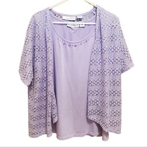 Sag Harbor Tank Top Cardigan Set